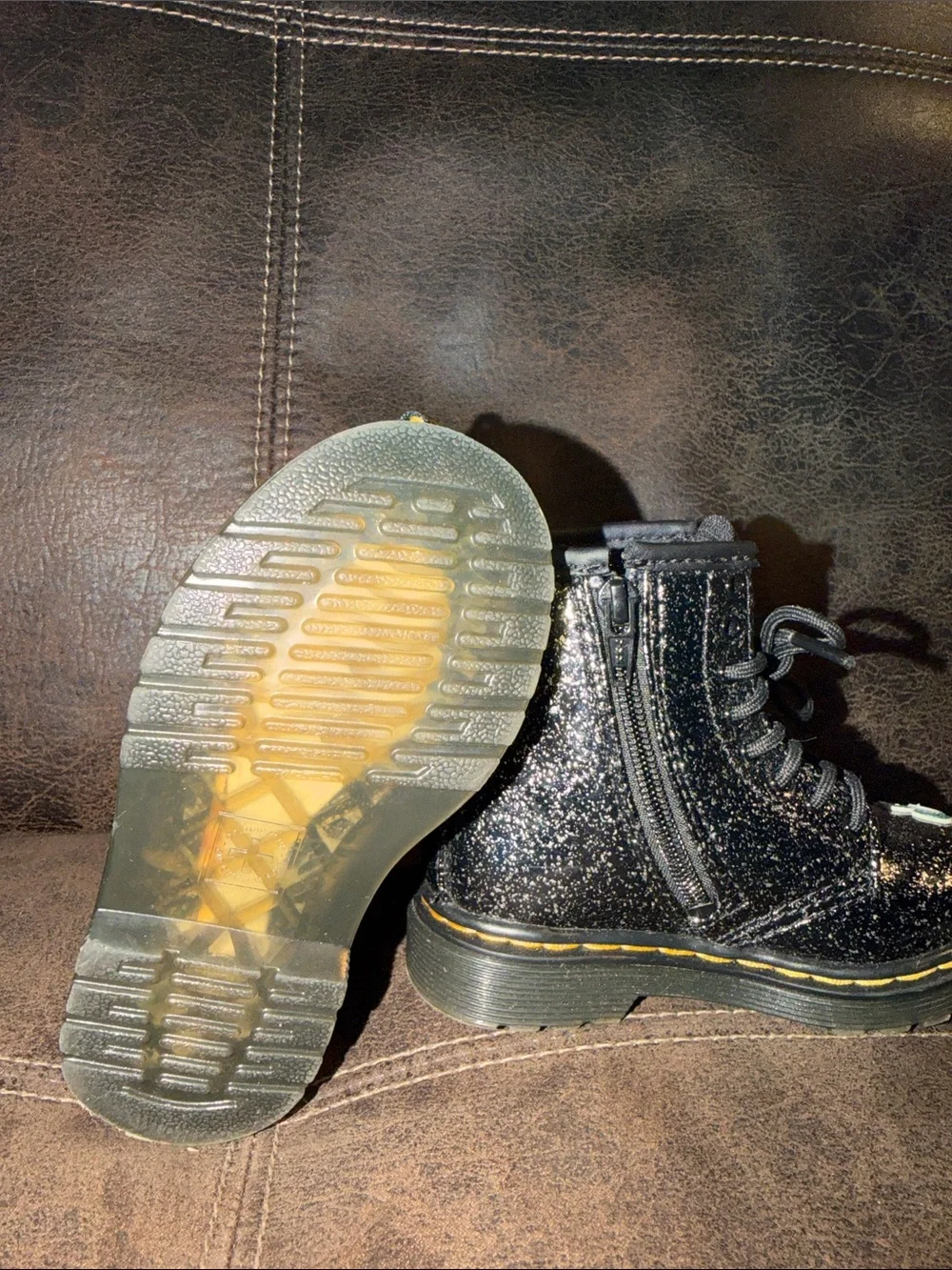 NWOT Dr. Martens Black Boots With Flowers